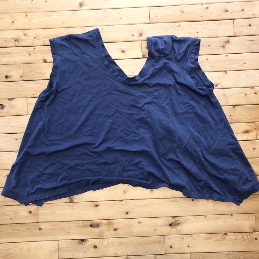 Karma Deep Blue Relaxed Short Sleeve Top